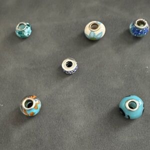 Pandora Glass sterling silver Colorful beads.
